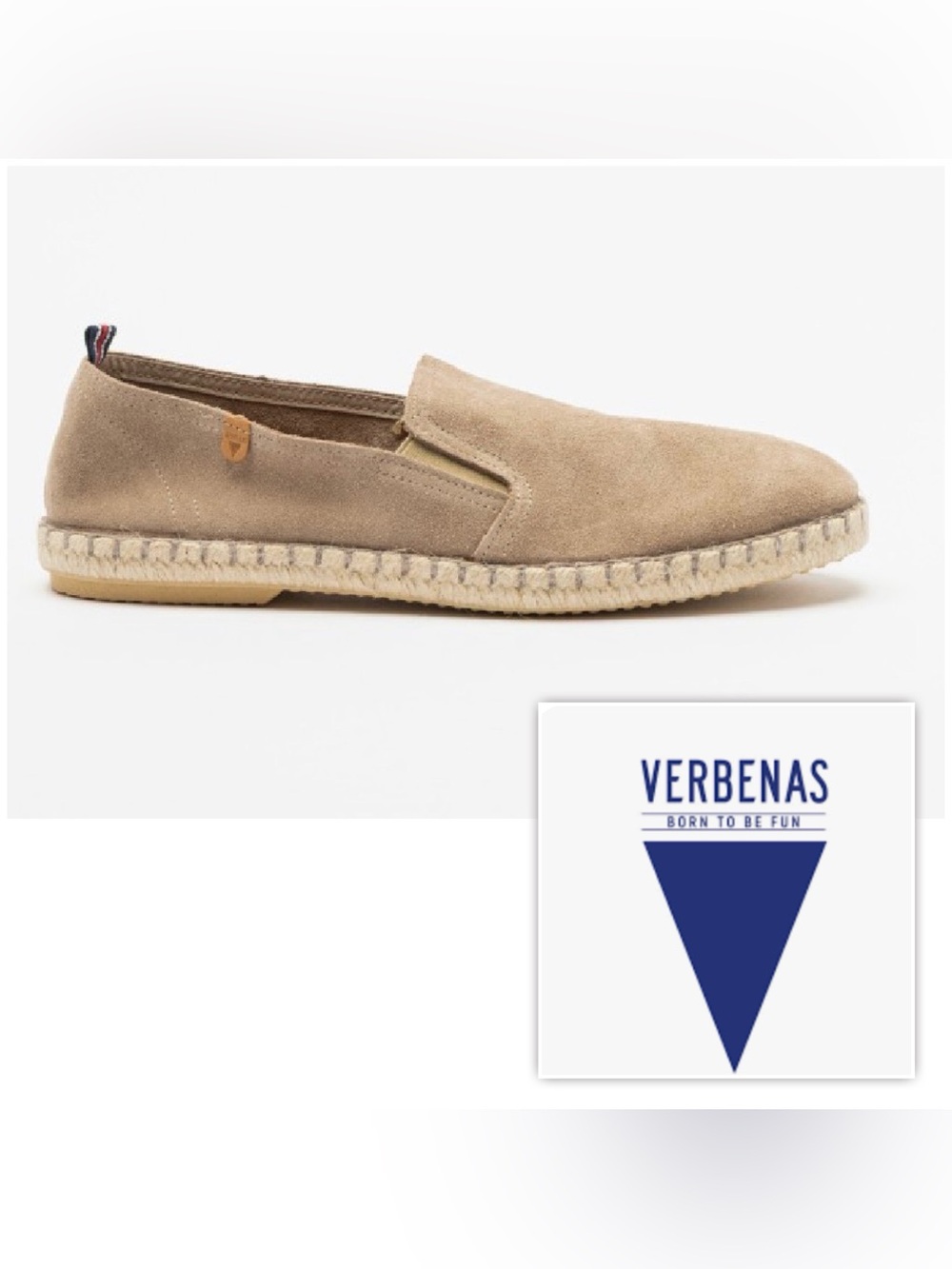 NEW $108 Verbenas Men 12 TOM Beige Espadrilles Slip On Genuine Leather Loafers